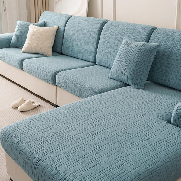 Jacquard Plush Desmanecible Sweat-Absorbente de sudor transpirable Cubierta de sofá mágica de cobertura completa