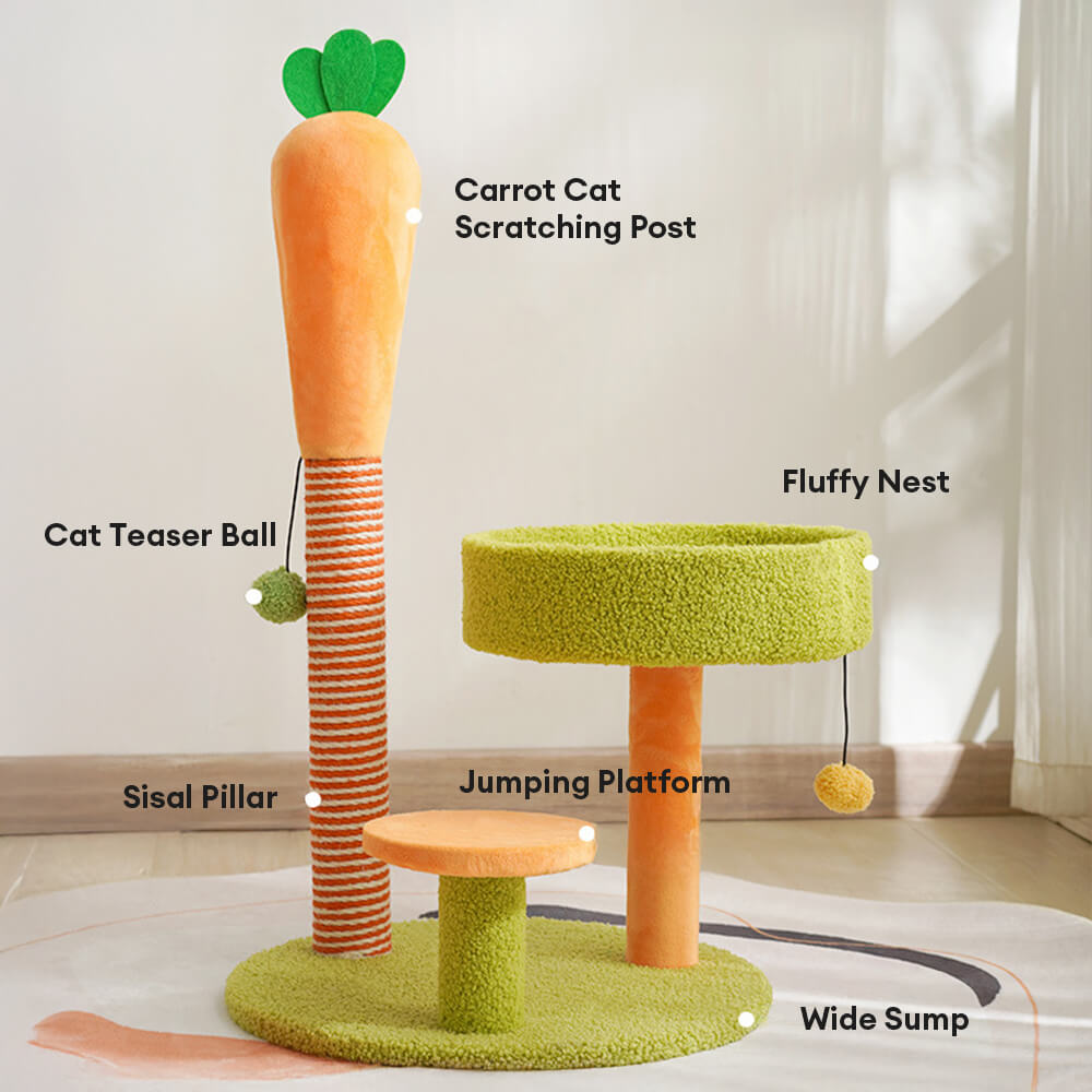 Plataforma de doble capa resistente a las zanahorias Sisal Small Cat Árbol
