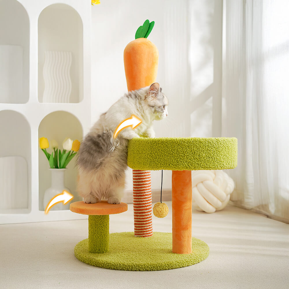 Plataforma de doble capa resistente a las zanahorias Sisal Small Cat Árbol