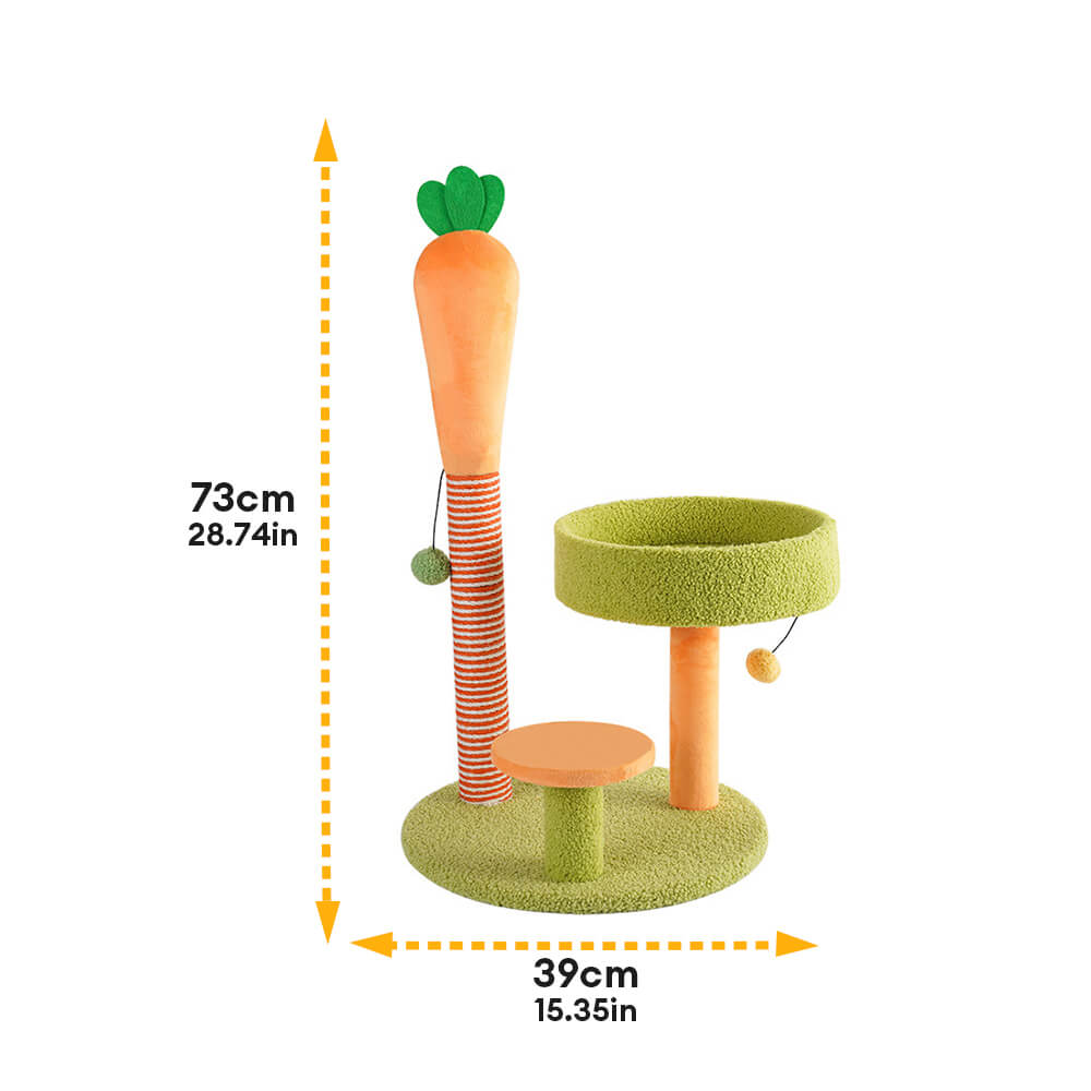 Plataforma de doble capa resistente a las zanahorias Sisal Small Cat Árbol