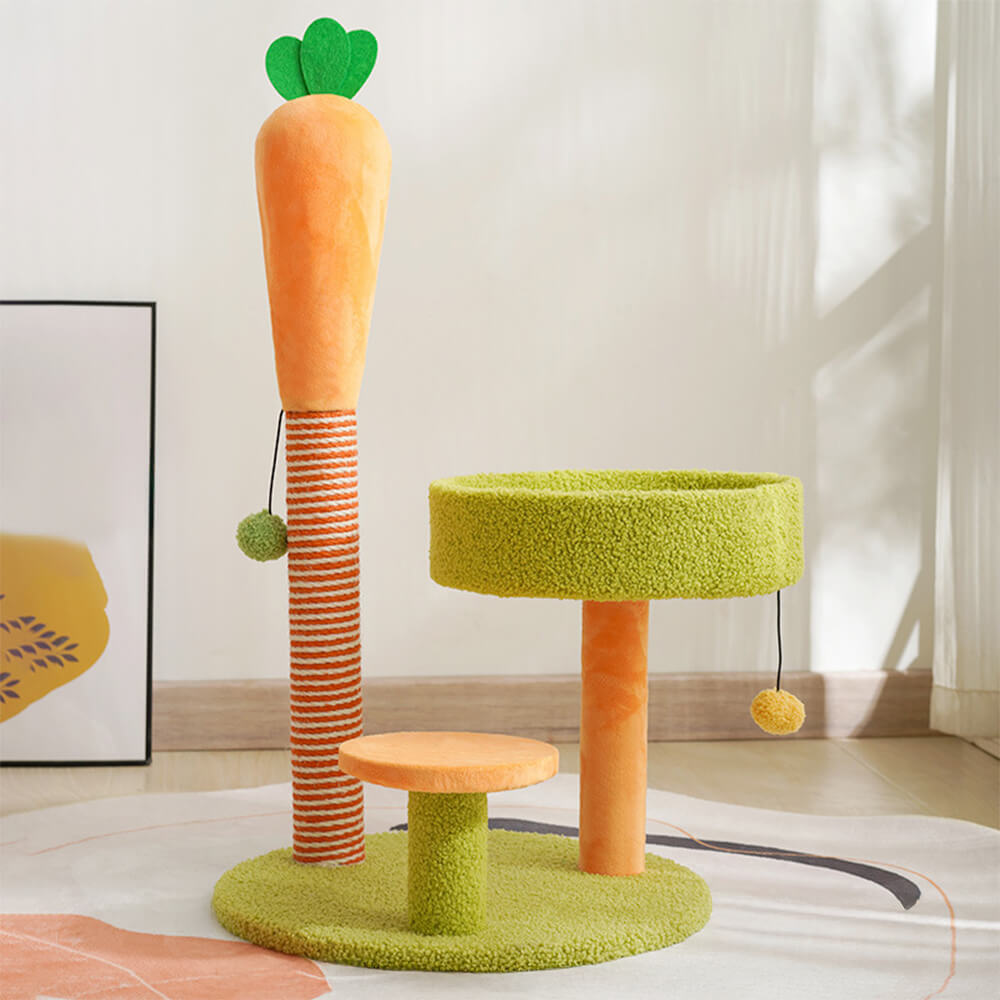 Plataforma de doble capa resistente a las zanahorias Sisal Small Cat Árbol