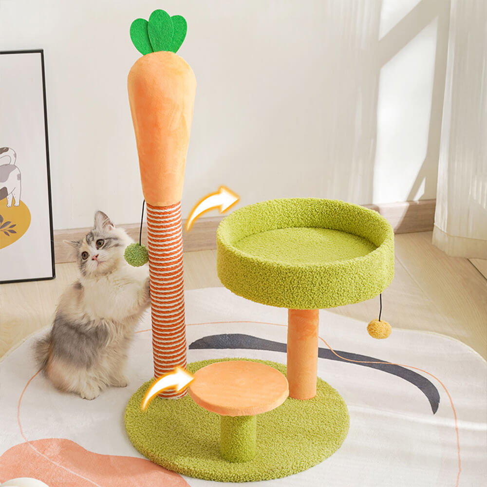 Plataforma de doble capa resistente a las zanahorias Sisal Small Cat Árbol
