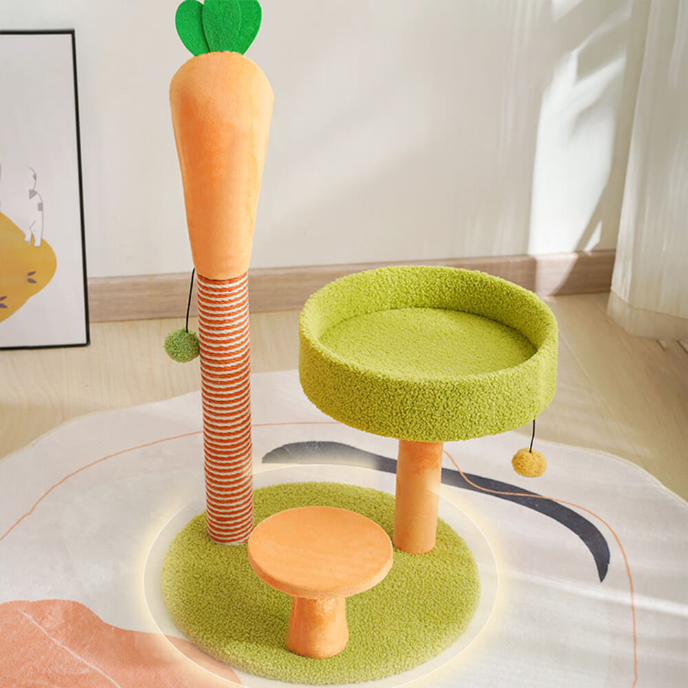 Plataforma de doble capa resistente a las zanahorias Sisal Small Cat Árbol