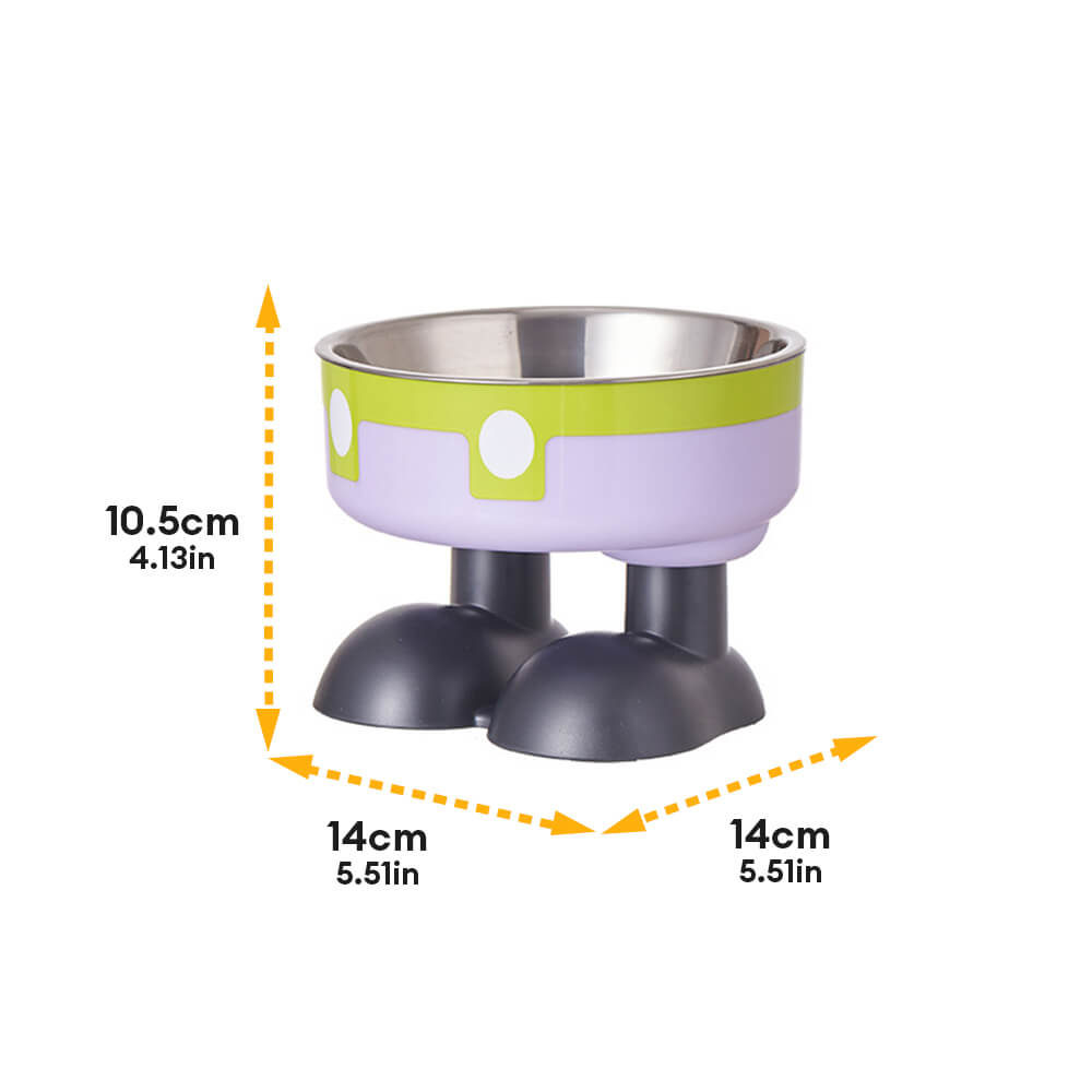 Fun Overalls Design Non-Slip Elevated Large Capacity Dog & Cat Bowl