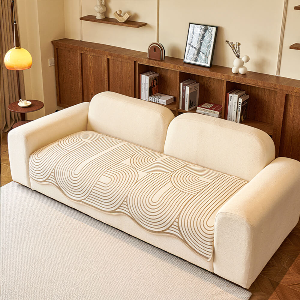 Líneas modernas Chenille Sofá Protector Irregular Cubierta de sofá