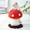 Handcrafted Mushroom-Shaped Natural Sisal Scratching Post for Large Cats