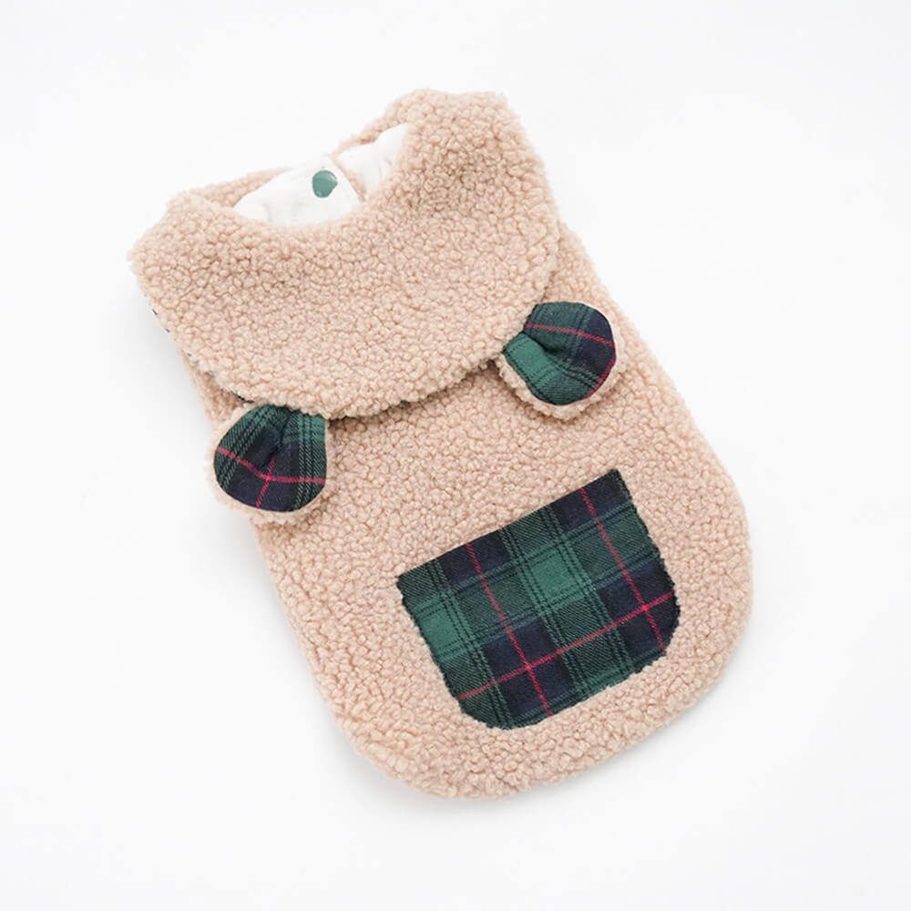 Gilet pour chien Sherpa à bordure écossaise – Confortable, mignon et parfait pour l'hiver