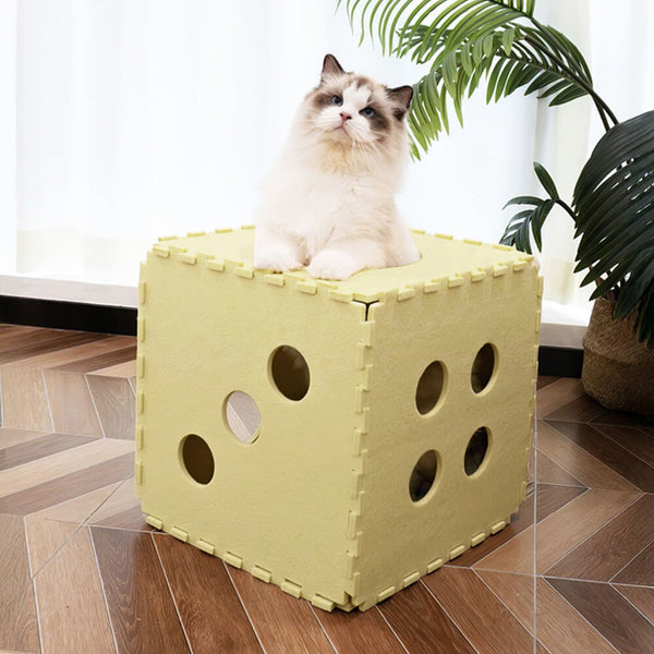 Cubo de gato de tela de fieltro de fieltro resistente a rasguños extraíble