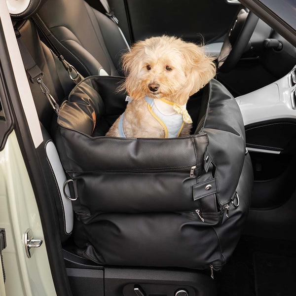 Cama de asiento para el automóvil para mascota de cuero completo - Fuerte