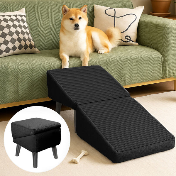 2-in-1 Convertible Wooden Home Step Stool Dog Ramp Stairs