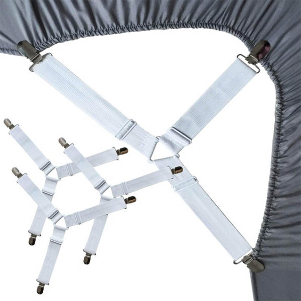 Correas de sábana elástica sin deslizamiento ajustable con clips de metal
