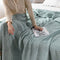 All-Season Lightweight Breathable Cotton Waffle Throw Blanket for Pets & People