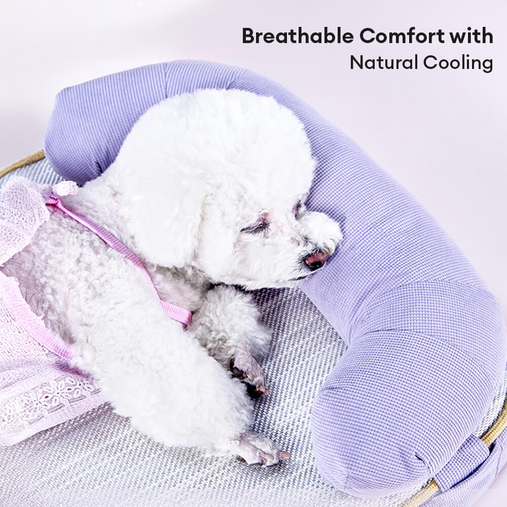 All Season Breathable Orthopedic Dog Bed with Waterproof Liner and Pillow