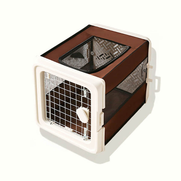 Breathable Foldable Hard-Shell Pet Carrier Crate for Cats & Small Dogs