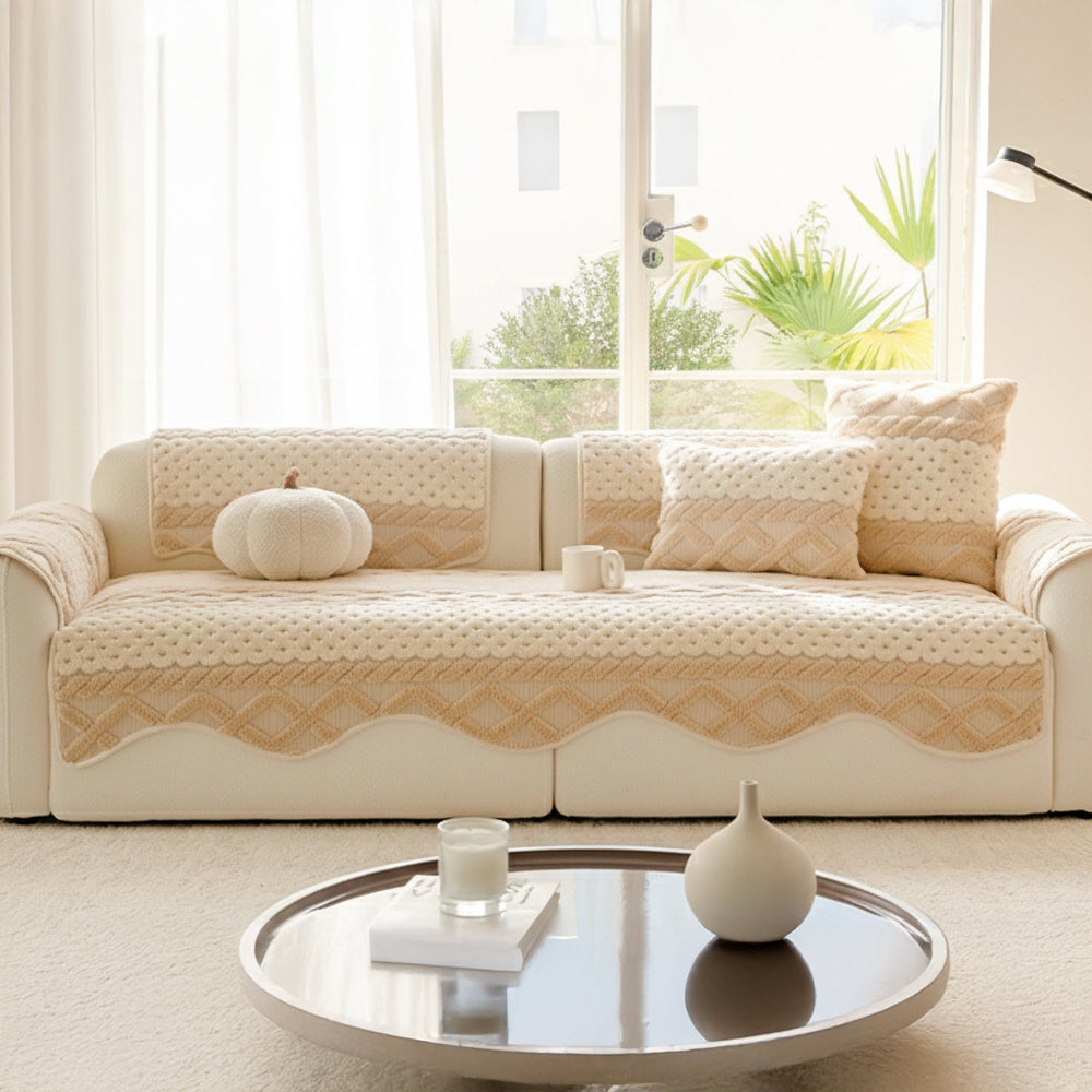 Cookie Comfortable Plush Skin-Friendly Non-Slip Couch Cover