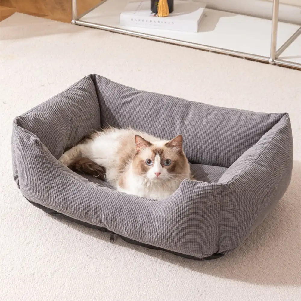 Corduroy Scratch-Resistant Breathable Detachable Comfort Dog Bed