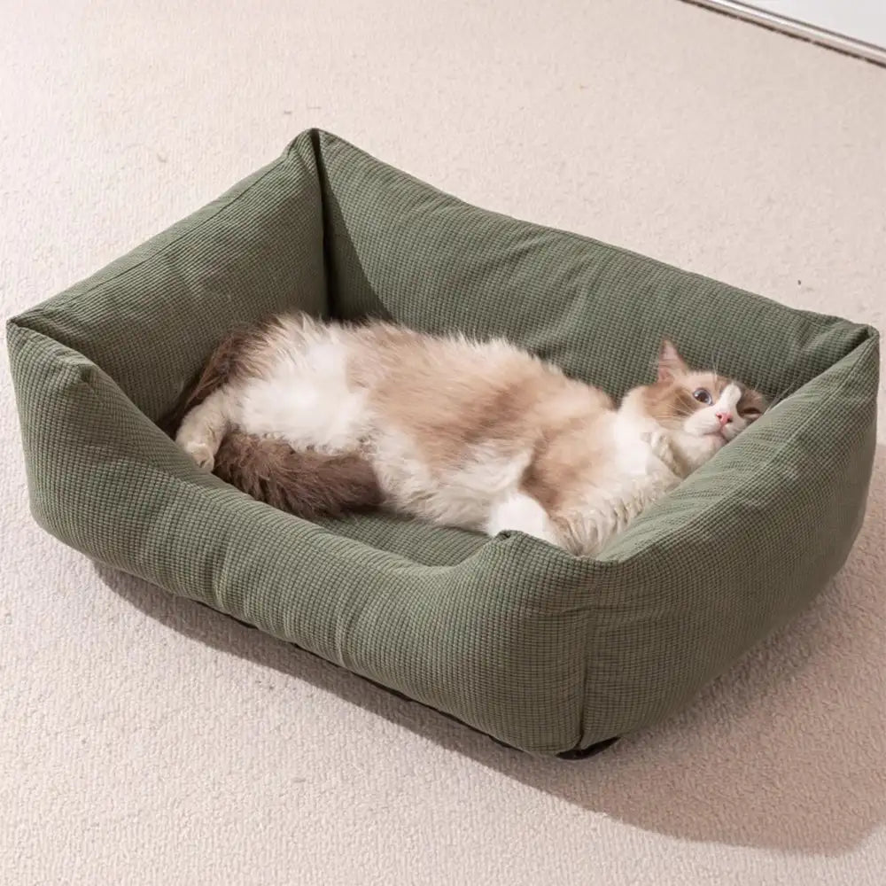 Corduroy Scratch-Resistant Breathable Detachable Comfort Dog Bed