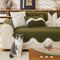 Elegant Soft Chenille Non-Slip Couch Cover with  Ruffled Skirt