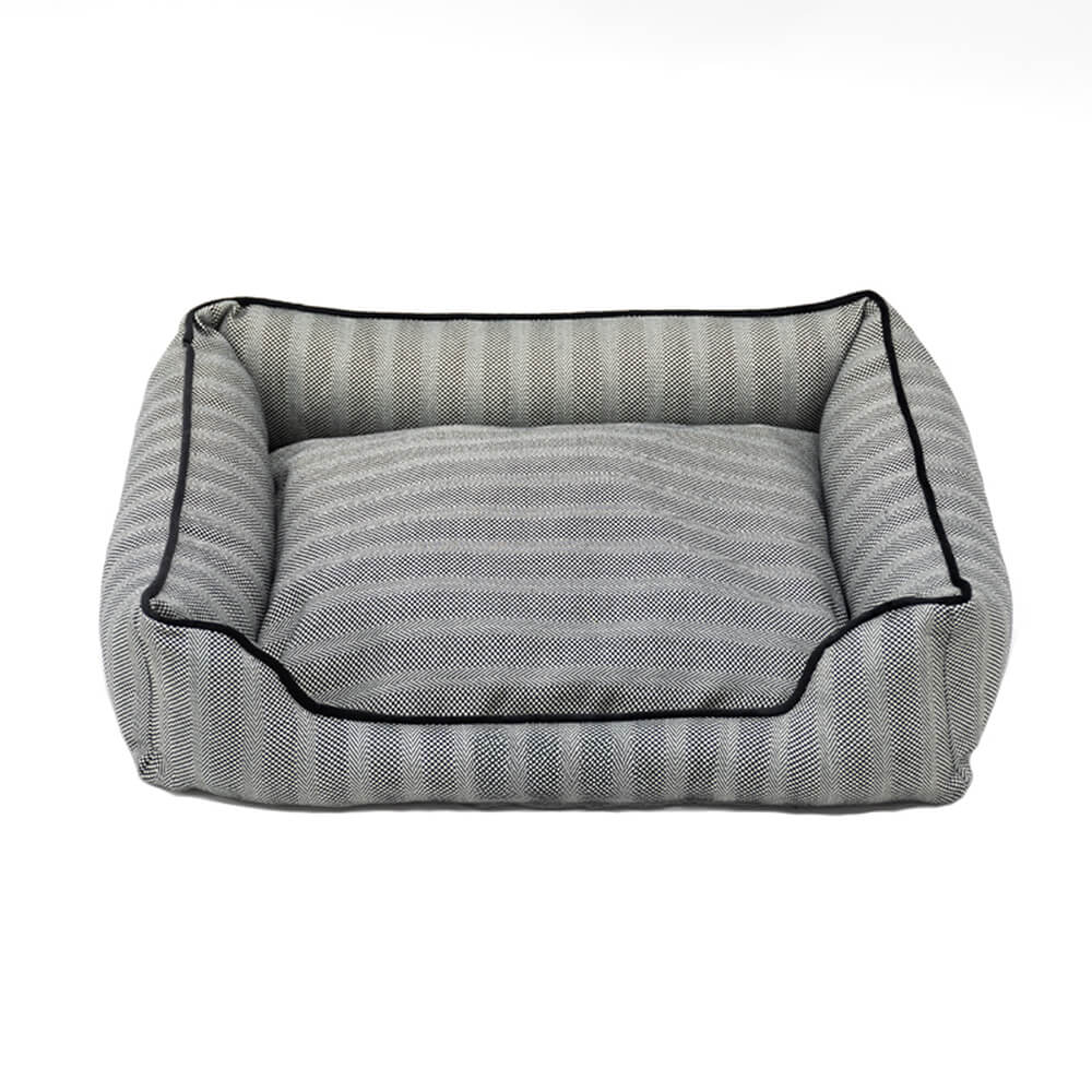 Faux Linen Chew-Resistant Non-slip Washable Dog Bed