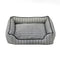 Faux Linen Chew-Resistant Non-slip Washable Dog Bed