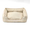 Faux Linen Chew-Resistant Non-slip Washable Dog Bed