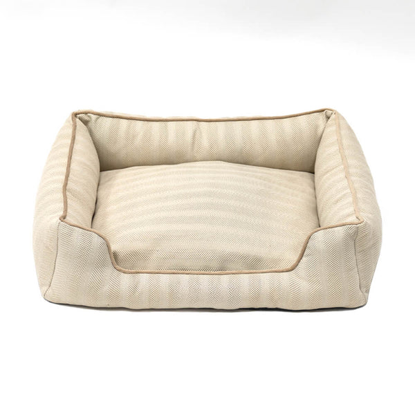 Faux Linen Chew-Resistant Non-slip Washable Dog Bed