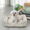 Faux Linen Chew-Resistant Non-slip Washable Dog Bed