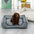 Faux Linen Chew-Resistant Non-slip Washable Dog Bed