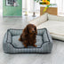 Faux Linen Chew-Resistant Non-slip Washable Dog Bed