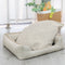 Faux Linen Chew-Resistant Non-slip Washable Dog Bed