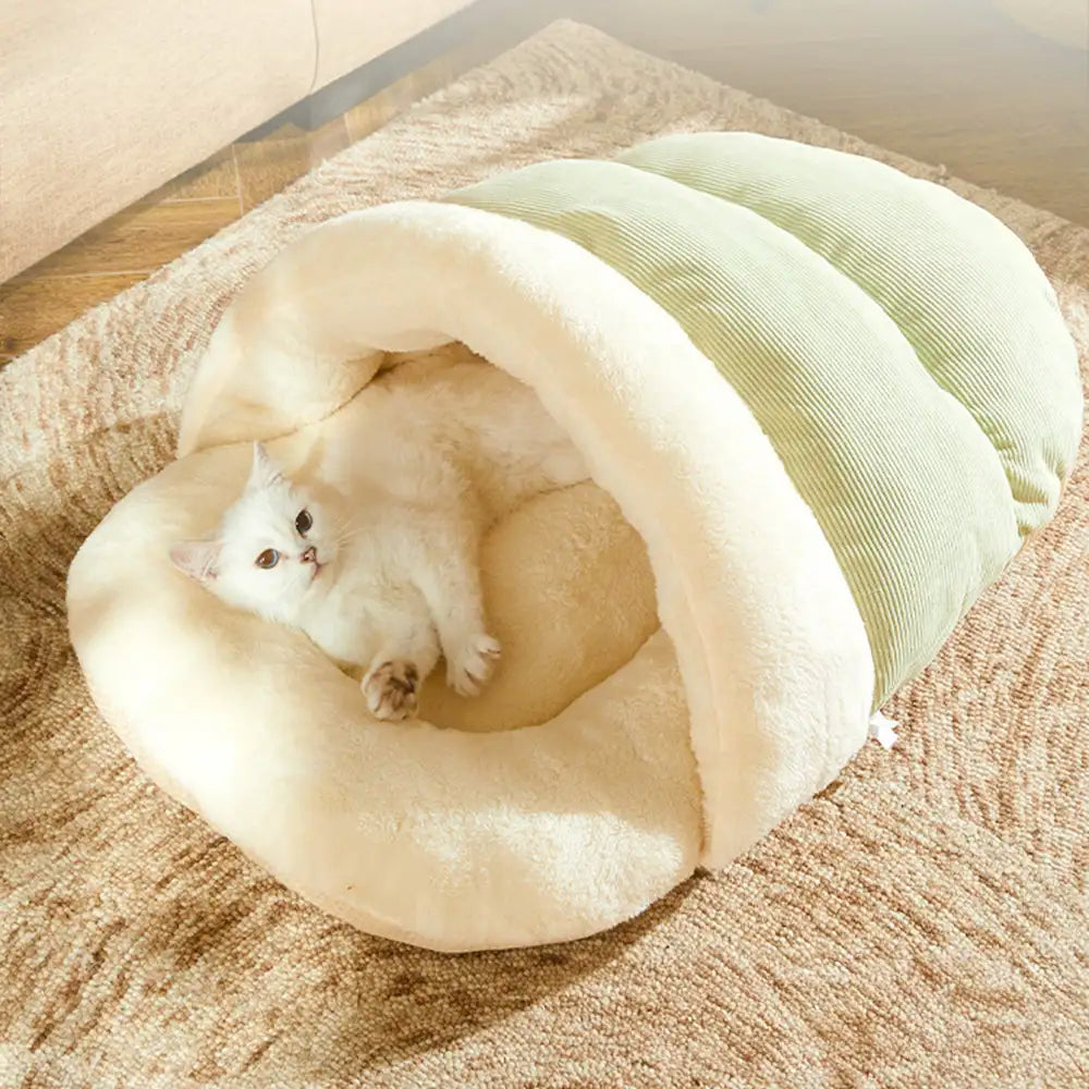 Fun Slipper-style Warm Removable And Washable Enclosed Pet Bed