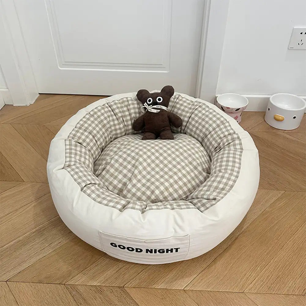 Buenas noches Sueño profundo Cama de perros relajante con juguete para osos