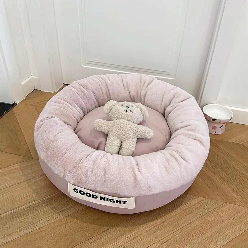 Buenas noches Sueño profundo Cama de perros relajante con juguete para osos