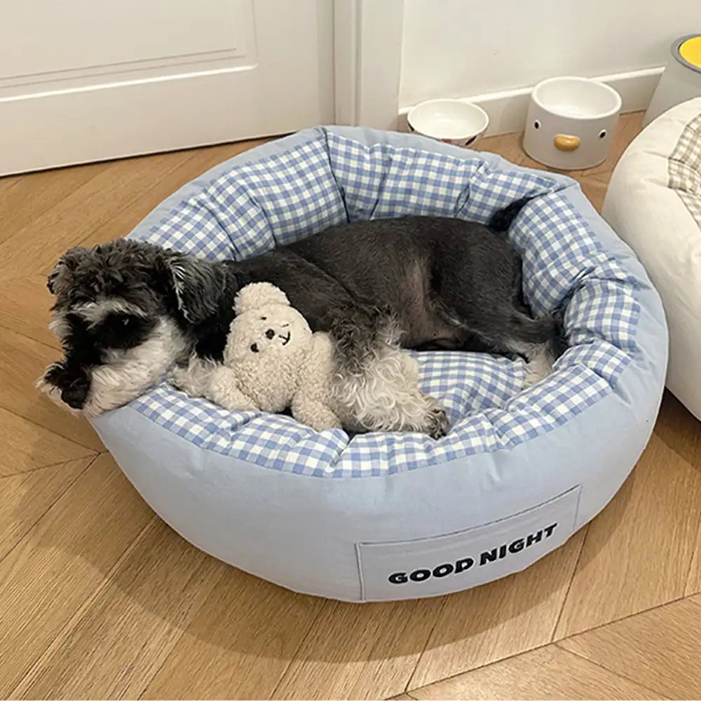 Buenas noches Sueño profundo Cama de perros relajante con juguete para osos