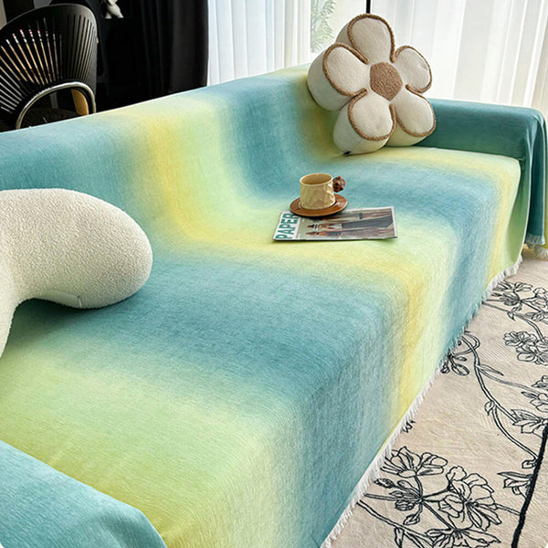 Gradient Chenille Water-resistant Anti-Stain Couch Cover