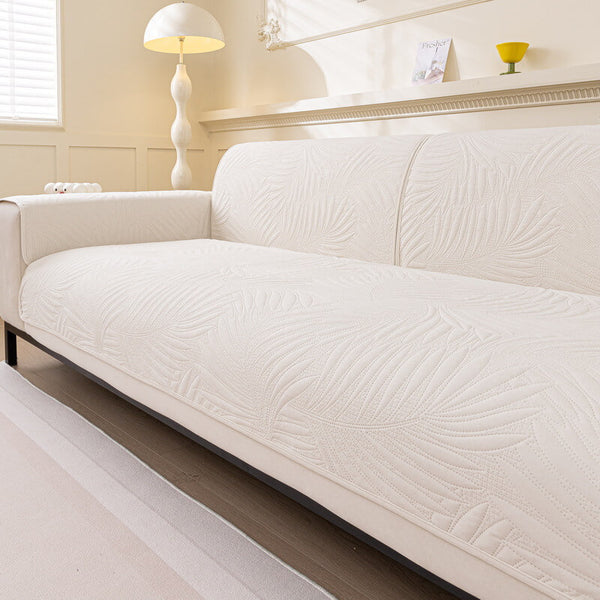 Large Leaf Pattern Water-resistant Sofa Protector Non-Slip Couch Cover
