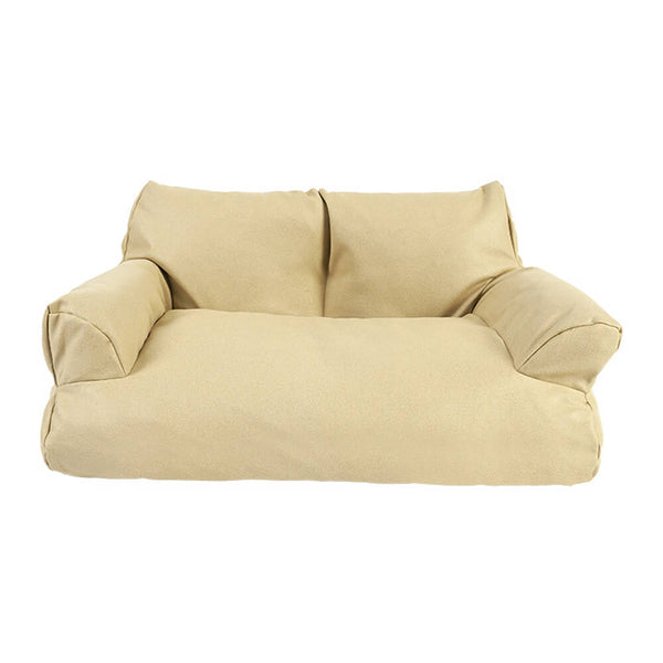 Cama de perros acogedor de cuero de cuero sintético y impermeable