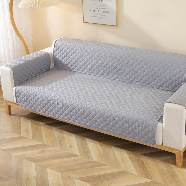 Modern Diamond One-Piece Sofa Protector Water-resistant Non-Slip Couch Cover with Armrest