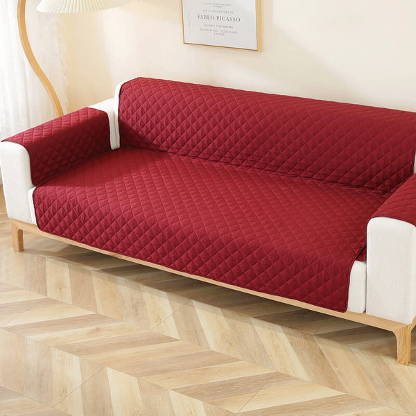 Modern Diamond One-Piece Sofa Protector Water-resistant Non-Slip Couch Cover with Armrest