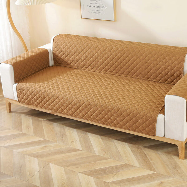 Modern Diamond One-Piece Sofa Protector Water-resistant Non-Slip Couch Cover with Armrest