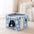 Soft Plush Foldable Dual-Level Cat House with Scratch Board