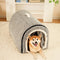 Striped Cave-Style Warm Deep Sleeping Snug Cat Cave Dog House