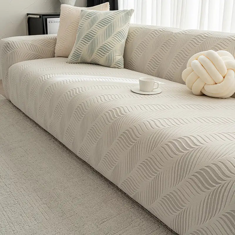 Grueso vellón polar Jacquard Cubierta del sofá el estiramiento anti-Stratch