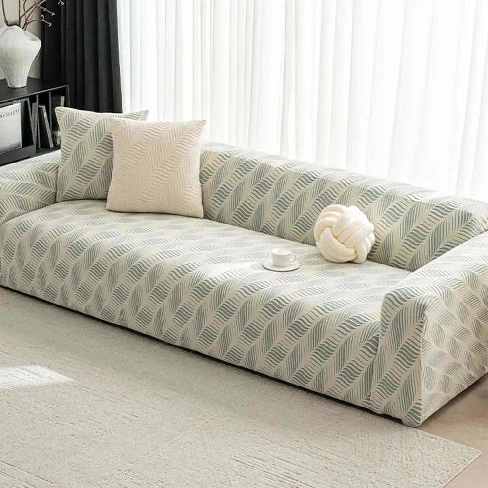 Grueso vellón polar Jacquard Cubierta del sofá el estiramiento anti-Stratch