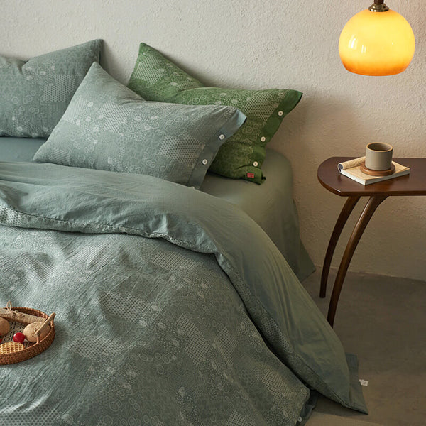 Vintage Patchwork Soft Cotton Duvet Cover Bed Sheet Set