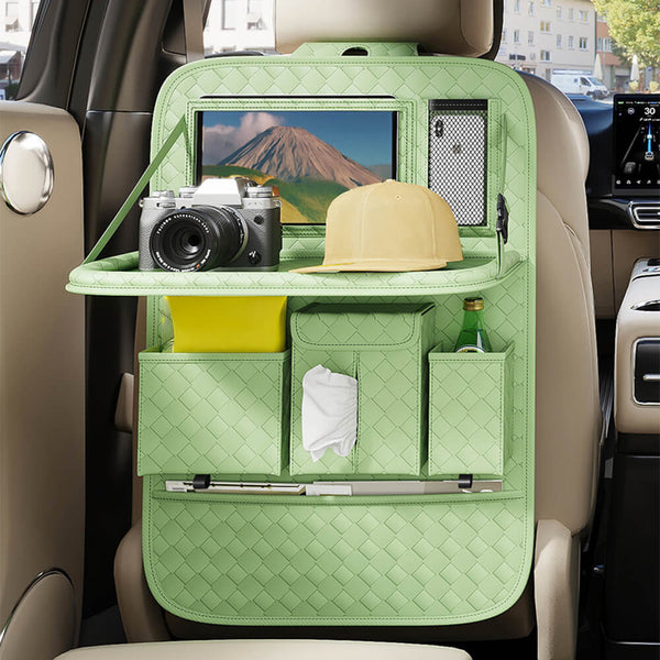 Bolsa colgante de almacenamiento plegable para el asiento trasero de automóvil ecológico con mesa de bandeja