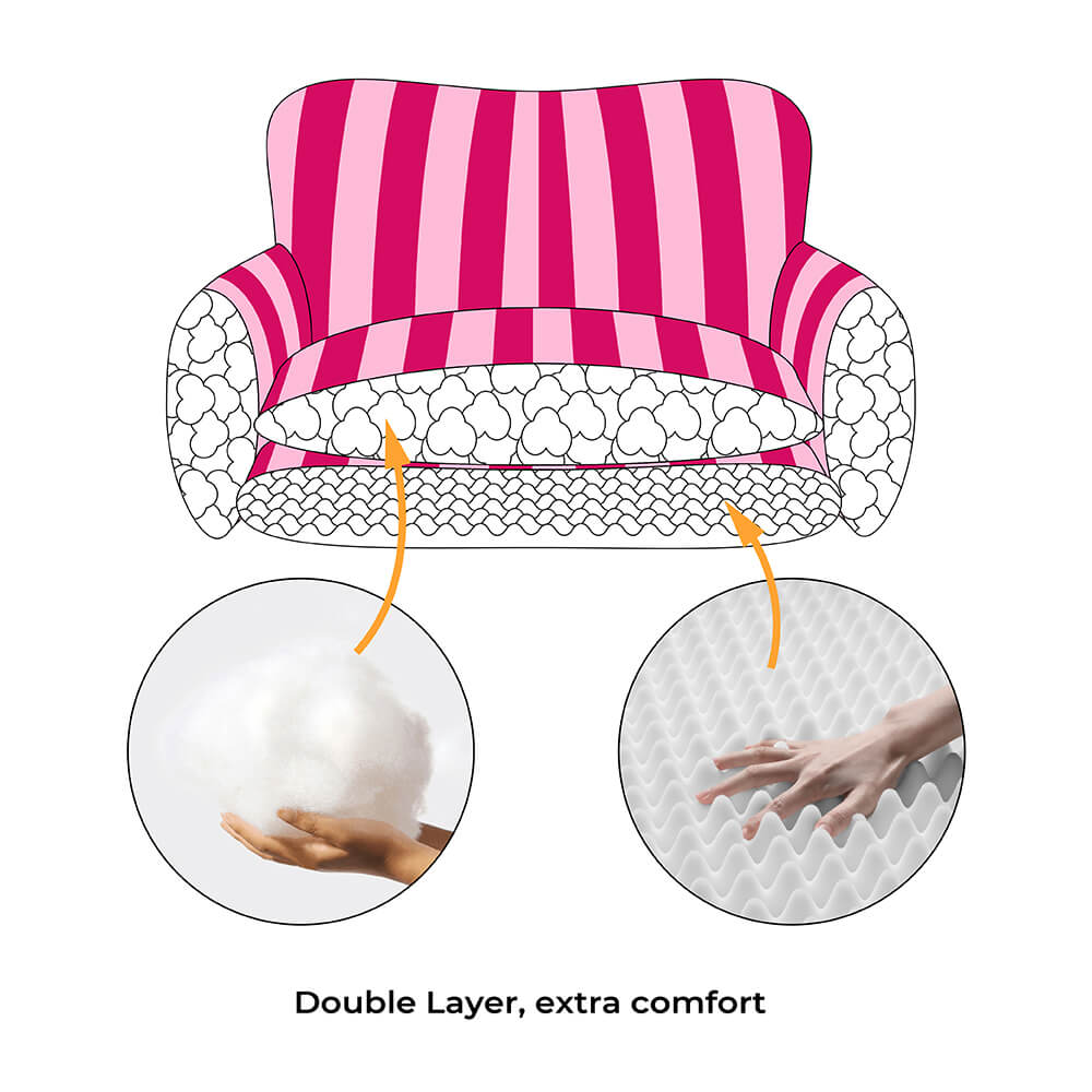 Cama de doble capa de cordero a rayas a rayas