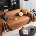 Modern Faux Leather Anti-Scratch Throw Couch Cover