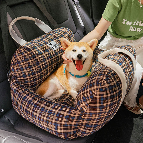 Camilla de asiento de automóvil para perros vintage corazón