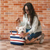 Handmade Lightweight Cotton Woven Beach Bag Pet Carrier- Summer Vacation
